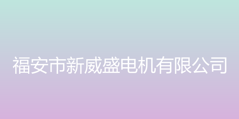 福安市新威盛电机有限公司